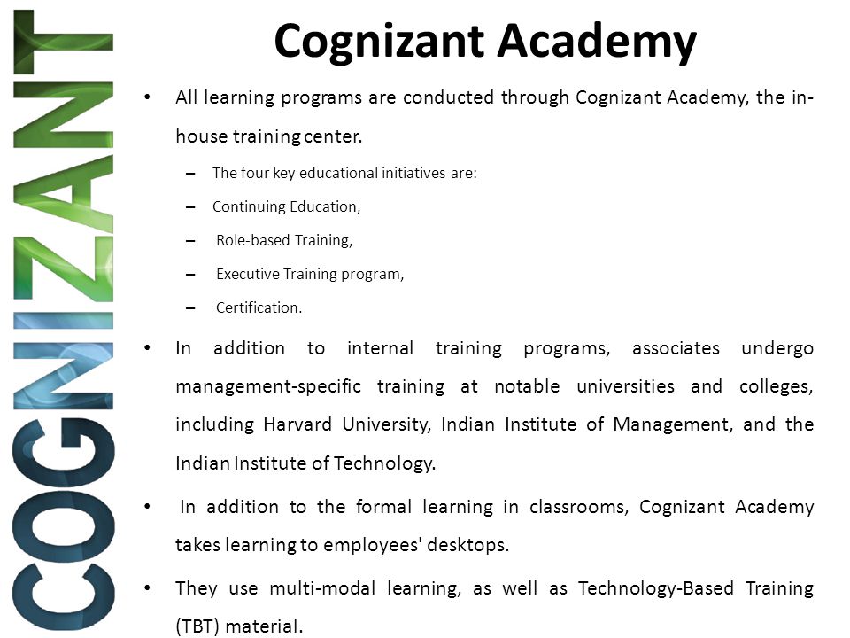 cognizant training material